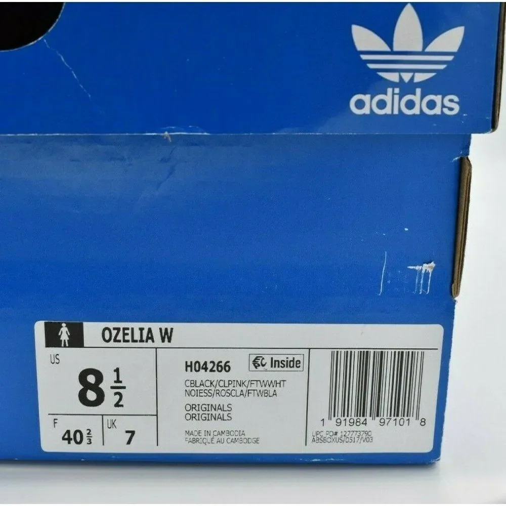 NWB‎ Adidas Womens Size 8.5 Ozelia W Core Black Pink Cloud White Shoes H04266